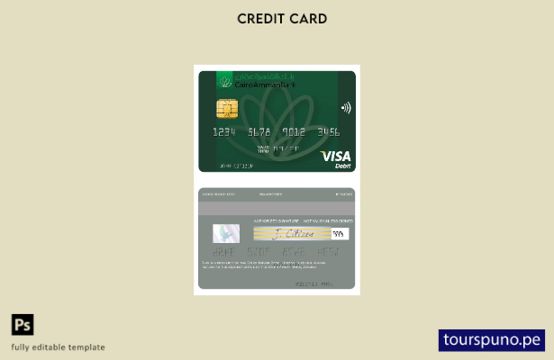 lista para imprimir plantilla de tarjeta de débito visa Jordan Cairo Amman Bank